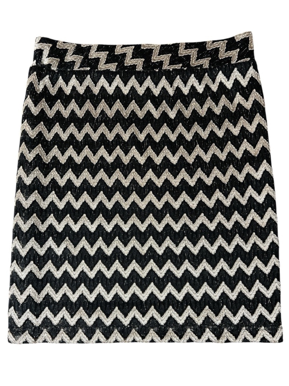 Share Sunny Leigh black and gold chevron pencil skirt size L y2k
